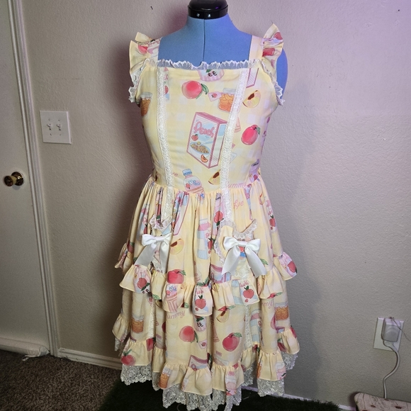 NWT Glitter Tale Sweet Peach Lolita Dress Set - Picture 16 of 16